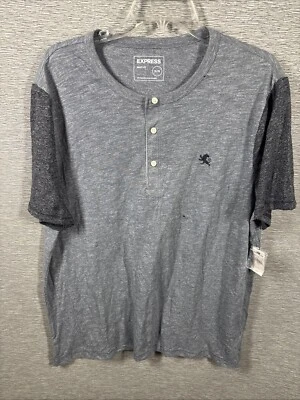 Express Men's Short Sleeve 1/4 Button Down Shirt, Size XL GRAY NWT - *READ - Image 1 of 4