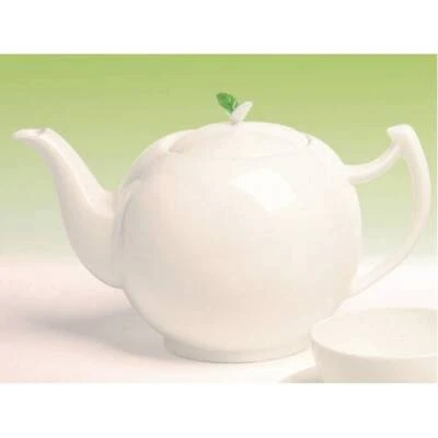 Teekanne TEA TIME BLATT für 1,5L weiß Bone China Porzellan Tea Logic - Bild 1 von 2