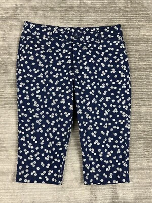 Calça St. Johns Bay Feminina 18 Azul Capri Floral Margaridas AOP Casual - Imagem 1 de 4