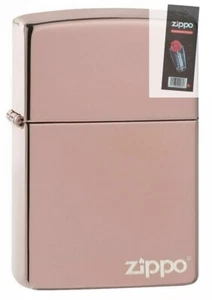 Zippo 49190ZL High Polish Rose Gold Logo Full Size Lighter + FLINT PACK - Picture 1 of 1