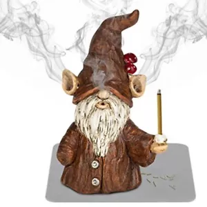 Gnome Incense Holder For Sticks Incense Cone Burner Ornaments Desk Decor Gift UK - Picture 1 of 8