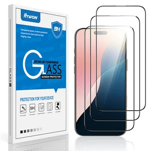 3 Stück für iPhone 16 / Plus / Pro Max Full Cover Hartglas Displayschutzfolie - Bild 1 von 27