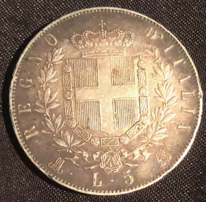 5 Lire Silber 1812 M Victorio Emanuele ll - Bild 1 von 5