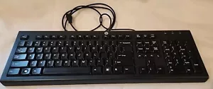 HP USB Slim Business Keyboard. Color: Black. - Picture 1 of 11