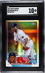 2023 Topps Chrome #57 Brayan Bello RC Refractor Boston Red Sox SGC Graded 10 GM - Picture 1 of 2