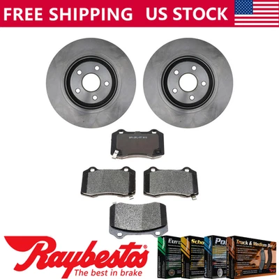 Kit de rotores de freno traseros + pastillas metálicas herrajes para Jeep Grand Cherokee 2012-2018 Foto 1 de 4