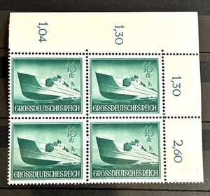 1944 German Block of 4 Stamps - Armed Forces Day MNH Fast Attack Craft /729 - Picture 1 of 1