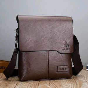 Marca de Lujo Vintage Bolsos Mensajeros Hombres Cuero Bolso de Hombro Hombre Bolso de Mano Marrón - Imagen 1 de 8