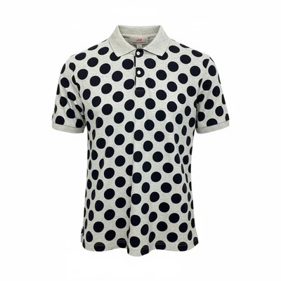 NUEVO CON ETIQUETAS H&M x COMME des GARÇONS Camisa Polo a Lunares Para Hombre’s L Gris Azul Marino 2013 Foto 1 de 4