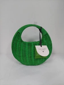 Kate Spade New York & Target Green Wicker Crescent Bag Handtasche im Handkorb - Bild 1 von 12
