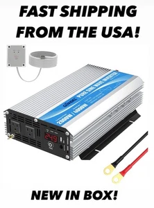 Reiner Sinus Wechselrichter 2000W 24V auf 110V~120V mit zwei Wechselstromsteckdosen LED Display - Bild 1 von 20