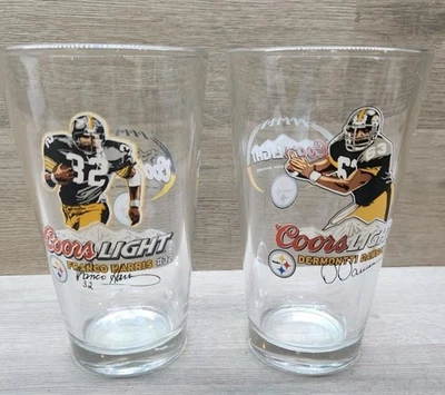 Franco Harris #32 & Dermonti Dawson 63 匹兹堡钢人队 Coors 光眼镜 — 第 1/4 张图片