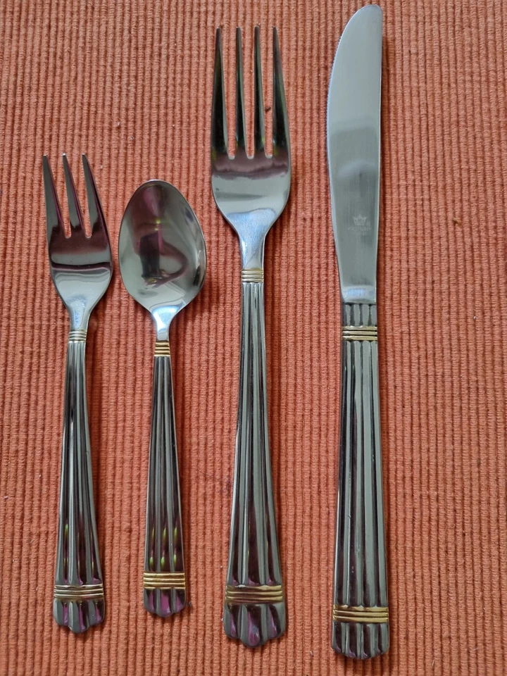 SBS Solingen Besteck Edelstahl 18/10 und 24 Karat teilvergoldet.... Restbestand - Bild 1 von 1