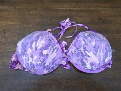 Nuevo sin etiquetas Bikini Top de Natación Calzedonia Colbey Lentejuelas Push Up Rosa Púrpura Camuflaje 126502 Foto 1 de 3