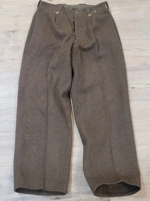 VTG French Wool Field Pants Men Army Armee Hunting Workwear Military 50s 30x29 - Image 1 of 4