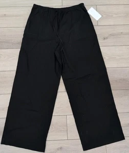 Pantalones de pierna ancha Athleta mezcla de lino Paradise talla grande negros 605966 nuevos con etiquetas - Imagen 1 de 7
