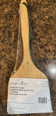 Pampered Chef 14" Wooden Grill Scraper Spatula 2723 NIP - Image 1 of 4