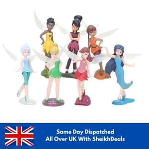 7Pcs Disney Tinker Bell Fairies Princess 4" Action Figure Model Toys Cake Topper - Picture 1 of 7