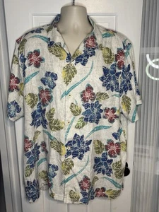 Tommy Bahama Big & Tall Batiki Beach IslandZone Camp Shirt - Silk Blend XXL - Picture 1 of 8