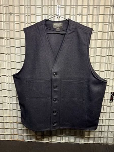 FILSON Mackinaw Gilet di Lana Stile 20 | Blu Navy | Made In USA | 2XL - Foto 1 di 8