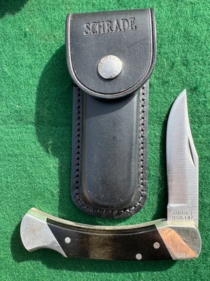 LB-7 SCHRADE + CUSTOM NUMBERED EDITION FOLDING POCKET KNIFE & BLACK SHEATH NICE! - Image 1 of 4
