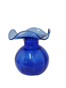 VIETRI Hibiskus Kobaltblau Italienische Kunst Glas Mundgeblasene Knospen Vase Hergestellt in Italien 5,5" - Bild 1 von 9