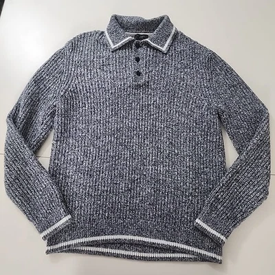 Ted Baker Sweater Mens Size 4 / L - Henley Chunky Knit Cotton Wool Polyamide - Image 1 of 4