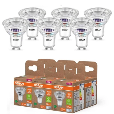 6er Set OSRAM GU10 LED Strahler besonders effizient 100 ° 2,5W wie 50W 4000K - Bild 1 von 4