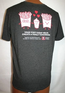 WENDY'S Dave Thomas Foundation EMPLOYEE Crew T-SHIRT M Fast Food Frosty & Fries - Picture 1 of 3