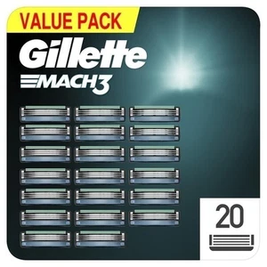 Gillette Mach3 Men's Razor Blades, Pack of 20 Refill Blades - Picture 1 of 6