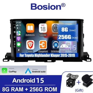 8+256G CarPlay For Toyota Highlander 15-19 Android 15 Car Radio GPS NAVI IPS USB - Picture 1 of 24