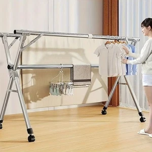 Kompakter Wäscheständer aus Metall - verstellbares 3-stufiges Design mit 20 Haken - Bild 1 von 7