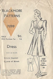 1940s Vintage Sewing Pattern DRESS B32" (47)  - Picture 1 of 1