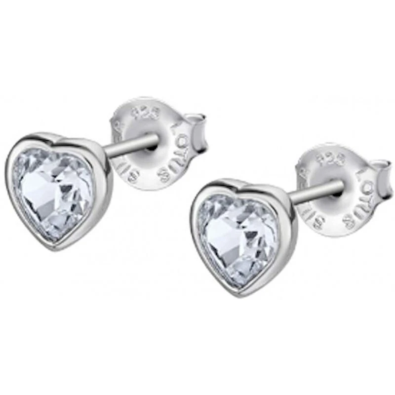Orecchini Donna Lotus Silver LP2000-4/1 A Forma Di Cuore Con Cristallo - Immagine 1 di 2