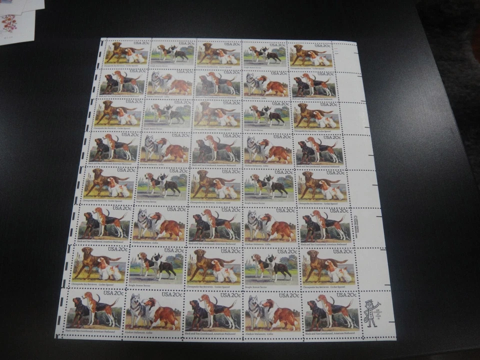 USA 1984 Sc#2098-01 20c Dogs sheet of 40 Stamps MNH XF - Image 1 of 1
