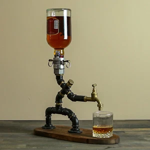 Alcohol Whiskey Dispenser Funny Industrial Pipe Alcohol Dispenser Steampunk UK - Picture 1 of 10