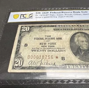 $20 1929 1870-B* Star National Currency Note PCGS VF20 (FR Bank of New York) NY - Picture 1 of 3