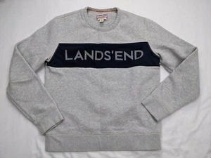 Lands End Serirus Sweats Logo Mens Size M 38 Pullover Gray Sweater Crew Neck - Picture 1 of 9