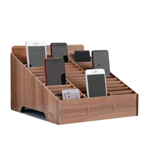 Aufbewahrungsbox Holz Handy Schreibtisch Organizer Büro Klassenzimmer Zubehör - Bild 1 von 15