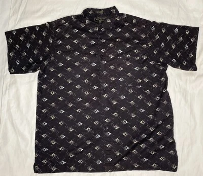 Camisa de algodón manga corta M E Sport XXL estampado geométrico negra blanca Foto 1 de 4