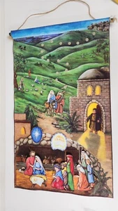 Juego de 9 piezas de tablero de historia de fieltro de franela de belén vintage - 29" x 18" - Imagen 1 de 4