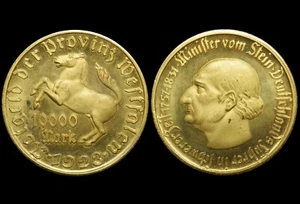 NOTGELD - GERMANY: 10000 Mark, 1923. "HORSE" & "FREIHERR vom STEIN" - WESTPHALIA - Picture 1 of 1