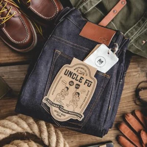 Maden Retro 11,6 Unzen Selvedge Raw Denim Jeans Regular Fit Baumwollhose für Herren Weiß - Bild 1 von 8