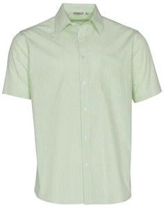Camisa para hombre BENCHMARK Balance a rayas manga corta como nueva/verde talla (M7231) bolsillo - Imagen 1 de 6