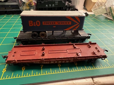 2 Ulrich HO Scale flatcars  Semi Truck Trailer B&O Baltimore & Ohio - Image 1 of 4