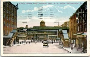 1918 Market Street Loop Penn Station Ferry, Pennsylvania PA used post card - Picture 1 of 2