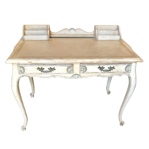 Vintage Louis XV Style Painted Desk Cover