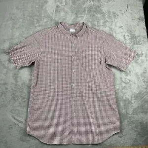 Columbia Button Down Shirt Mens size XL Red Check/Plaid Short Sleeve - Picture 1 of 11