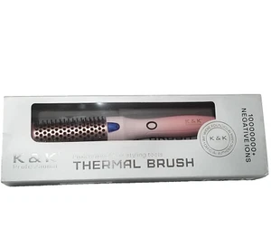 K&K Professional Thermal 1" Hot Brush Pink Ceramic Hair Styling Tool Ionic New - Picture 1 of 9