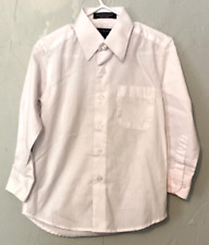 Boys 4 Long Sleeve Dress Shirt White Solid Bill Blass Essentials
